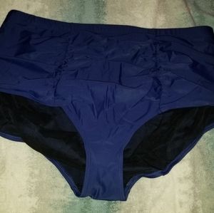Torrid Women's Navy Blue Swim Bikini Bottoms Ruched 22W